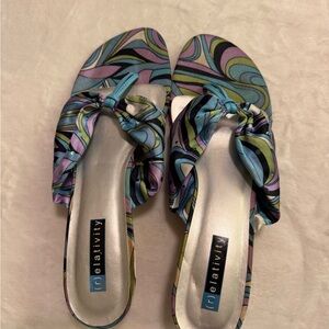 Relativity Women's Colorful Patterned Slide Sandals